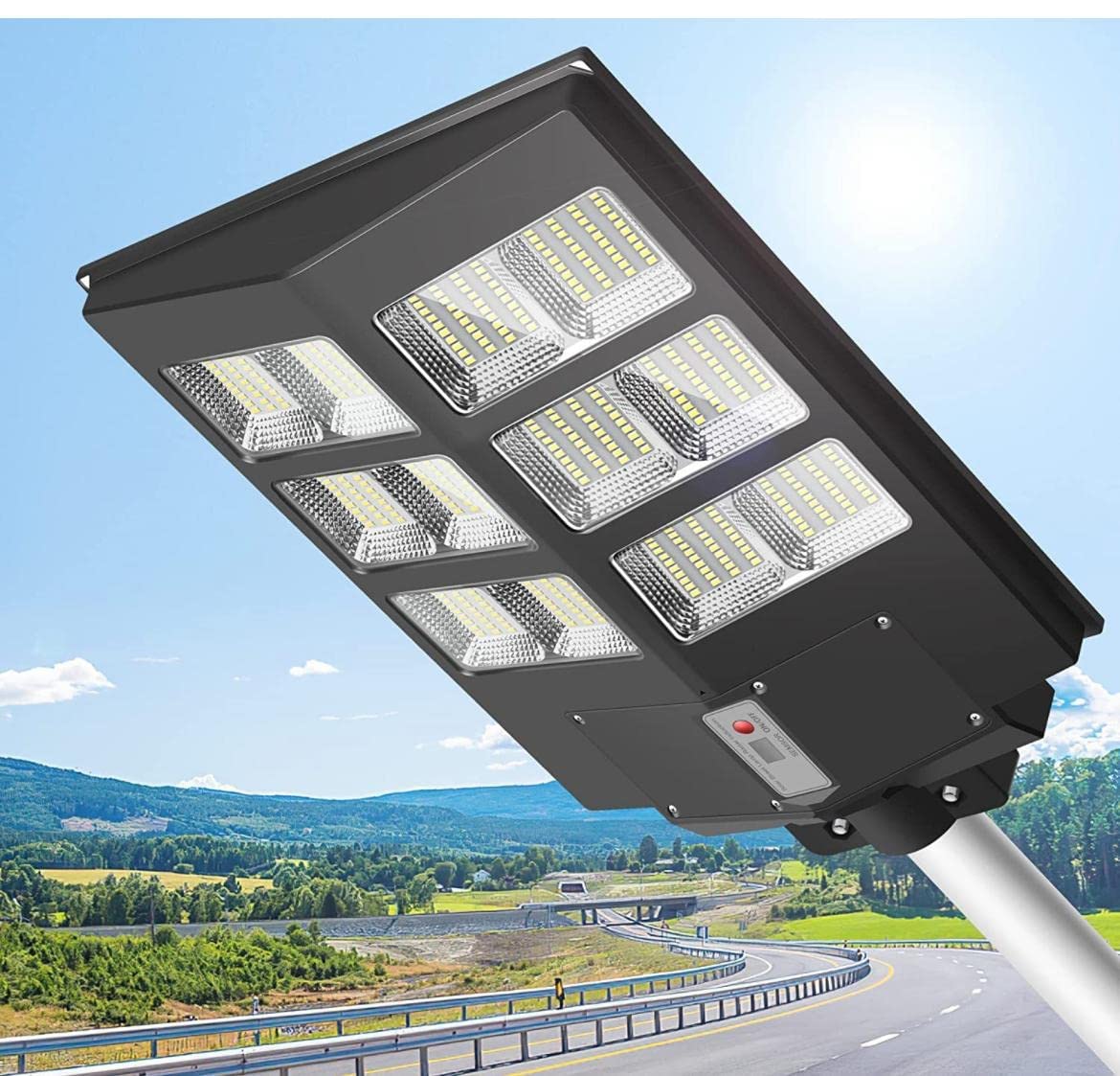 200 Watt Solar Street Lights Outdoor Automatic Motion Sensor Lights High Lumen Waterproof Solar LED Lamp with Aluminum Wall Mounting Bracket with Remote Control (2 Years Warranty)