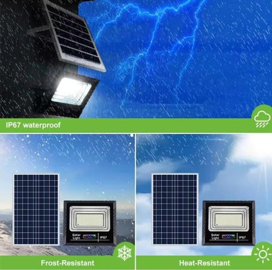 GlowBase Solar LED Flood Light, 150W, Outdoor Waterproof