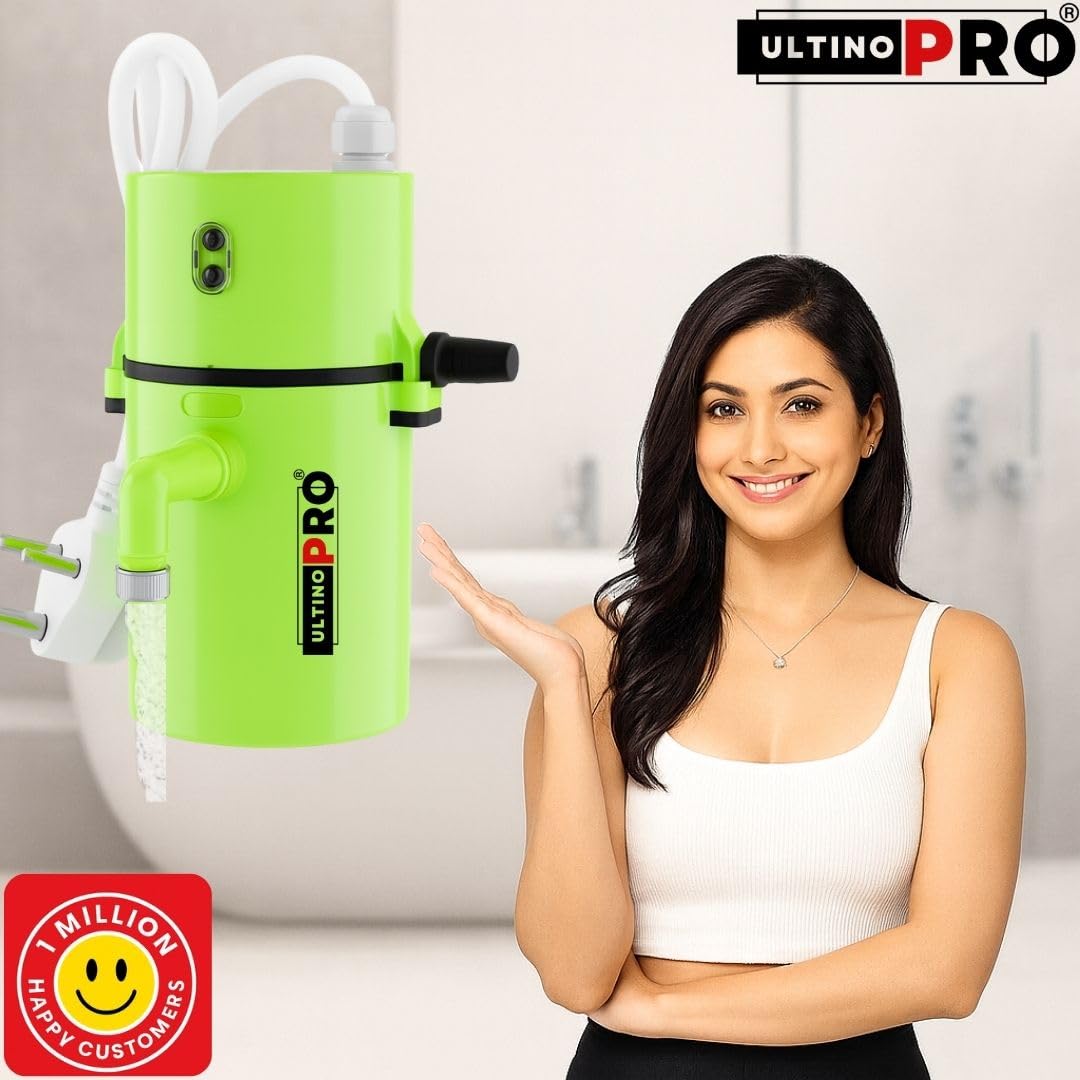 𝐈𝐍𝐃𝐈𝐀𝐒 𝐎𝐑𝐈𝐆𝐈𝐍𝐀𝐋 𝐀𝐮𝐭𝐨 Cut-Off [𝟐𝟎 𝐘𝐄𝐀𝐑 𝐖𝐀𝐑𝐑𝐀𝐍𝐓𝐘] Portable Instant Water Heater/Geyser for Kitchen, Bathroom, Saloon & Parlor, (Green)