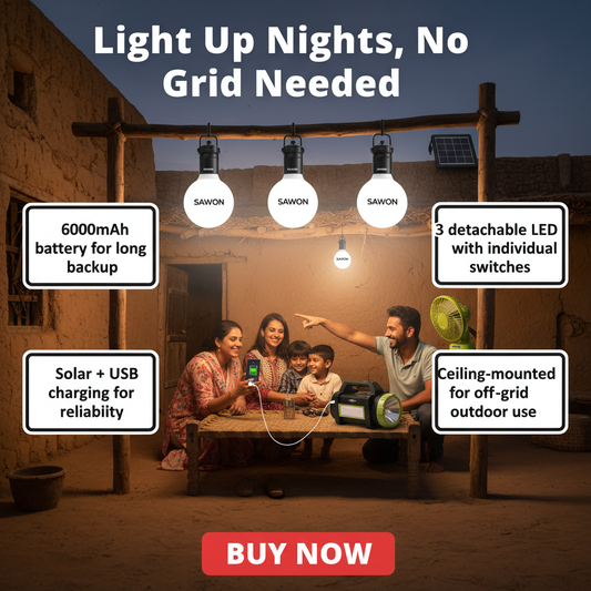 SAWON Daily Needs Shop Solar Light Set  (Ceiling Mounted Pack of 1)