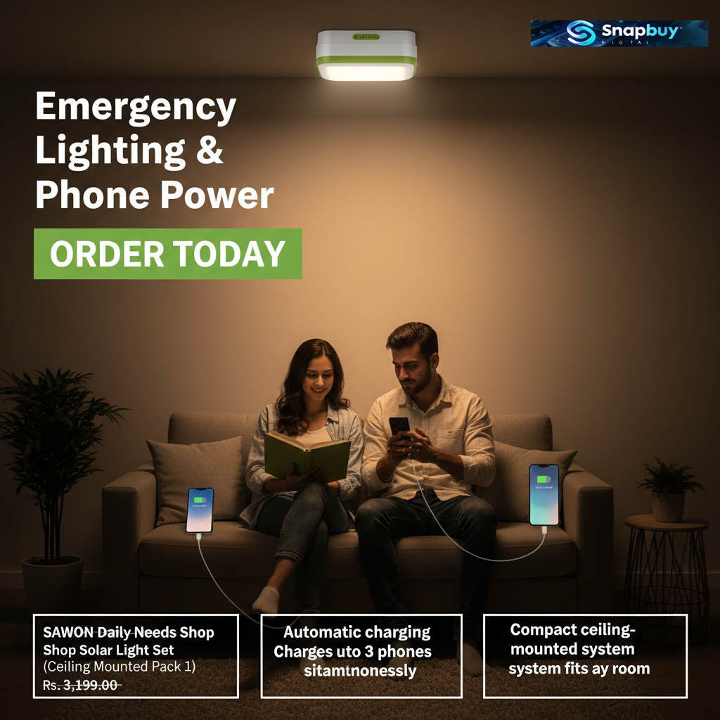 SAWON Daily Needs Shop Solar Light Set  (Ceiling Mounted Pack of 1)