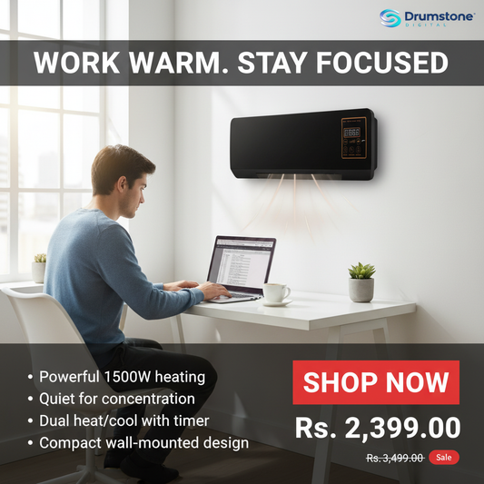 SAWON (3 YEAR  WARRANTY) Indoor Wall  Heater 1500W - Quiet Operation, 8H Timer, Air Conditioner Function, Perfect for Bedroom & Home Heating & Cooling Compact & Stylish