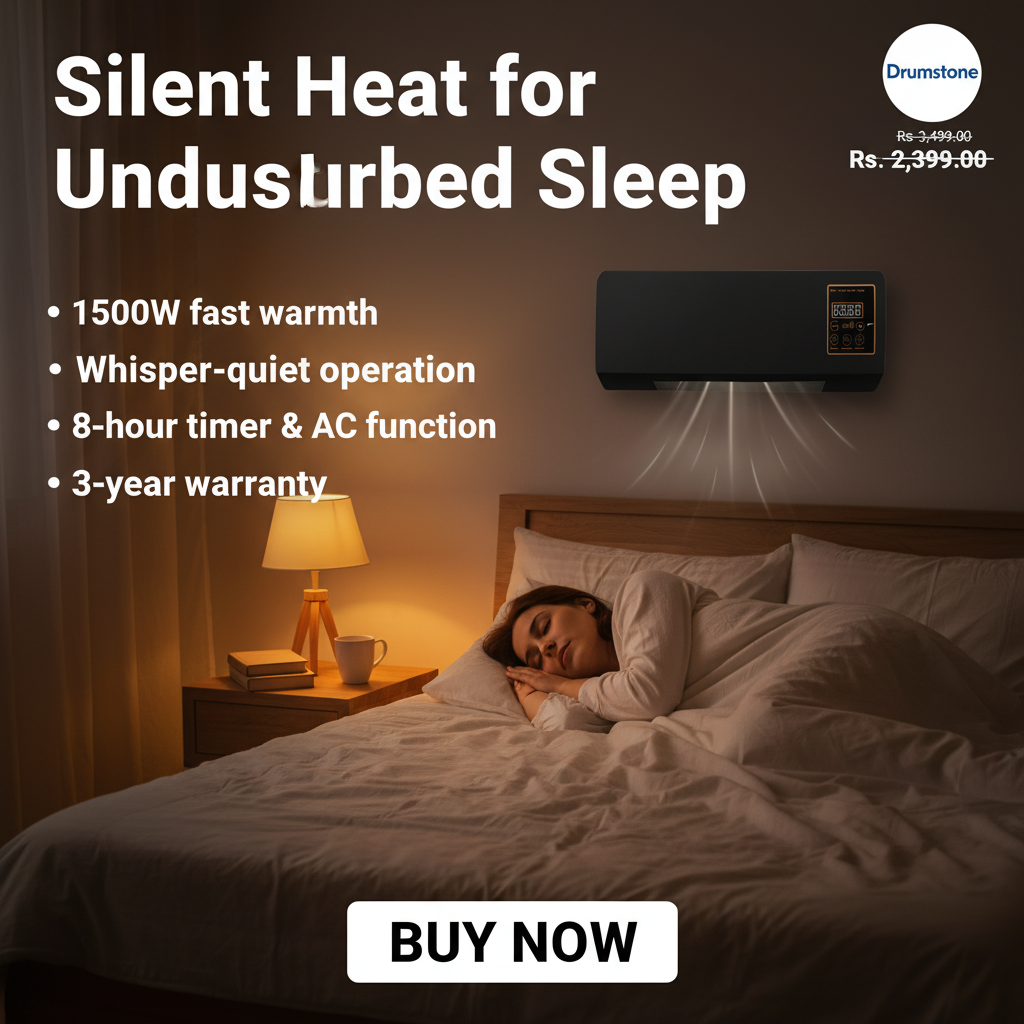 SAWON (3 YEAR  WARRANTY) Indoor Wall  Heater 1500W - Quiet Operation, 8H Timer, Air Conditioner Function, Perfect for Bedroom & Home Heating & Cooling Compact & Stylish